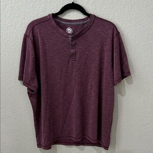 Men's Short-Sleeve Henley Shirt - Plum
